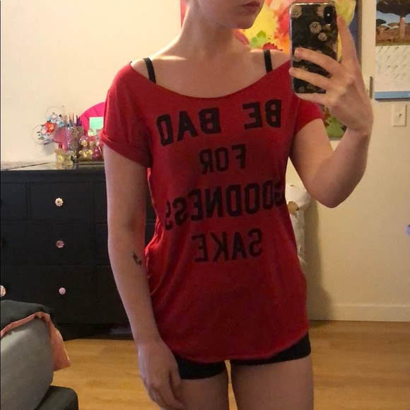 🎒 Be Bad for Goodness Sakes Raw Edge Tee - Picture 6 of 8